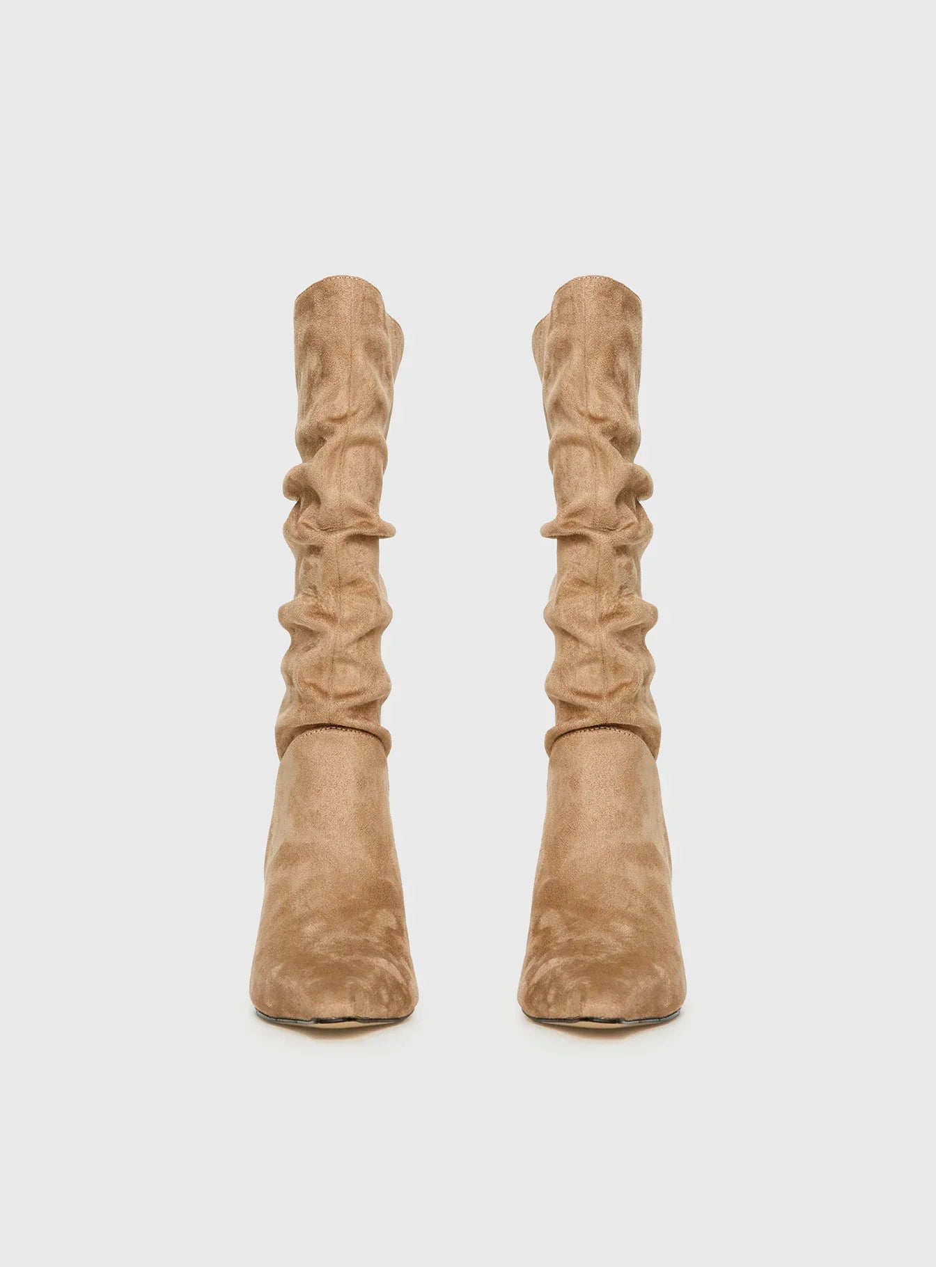 Such A Charmer Faux Suede Scrunch Boot Tan