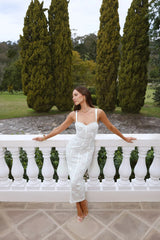 Delicate Lace Dream Midi Dress White